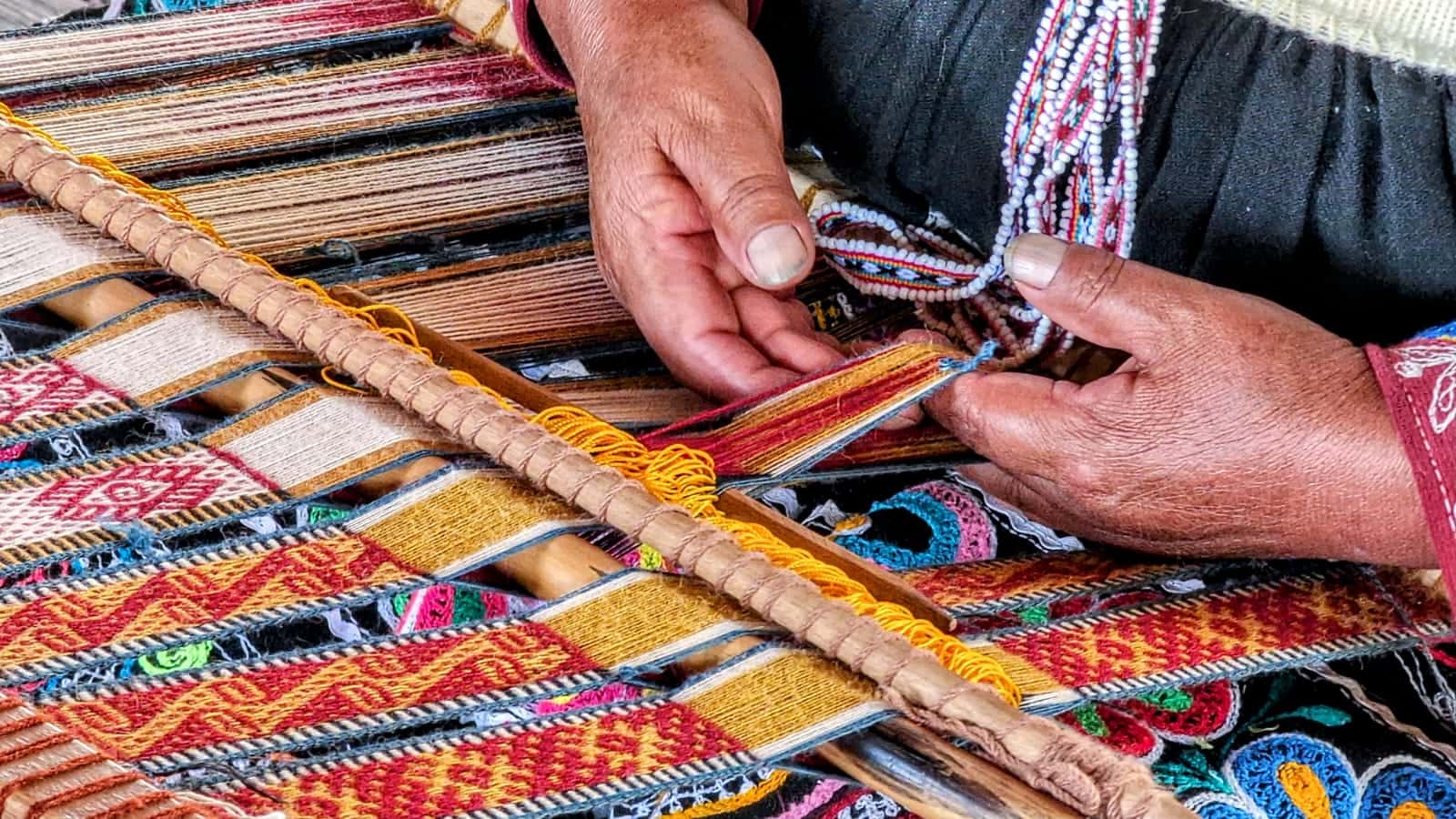 Traditional weaving process