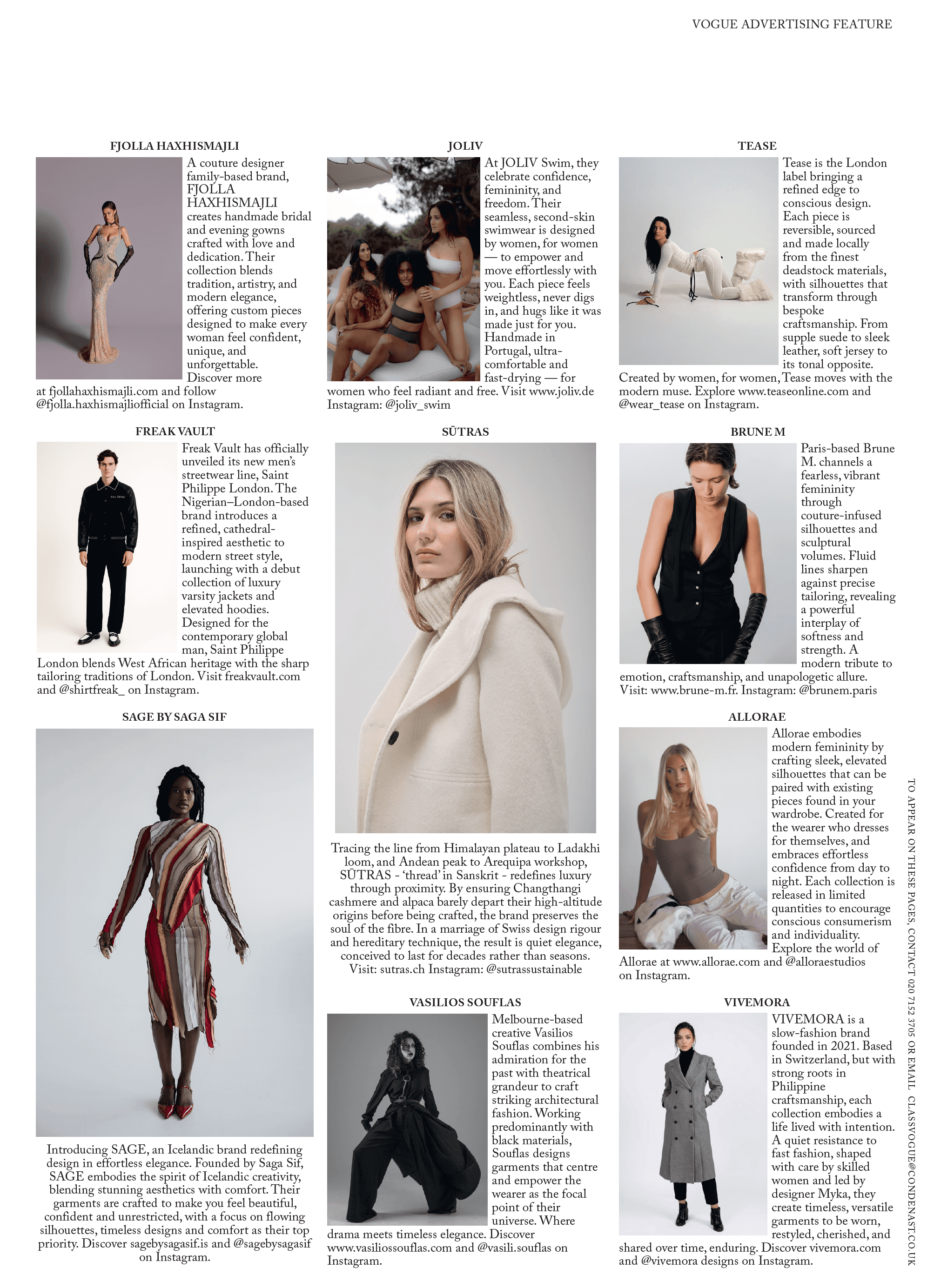 SŪTRAS editorial in British Vogue February 2026